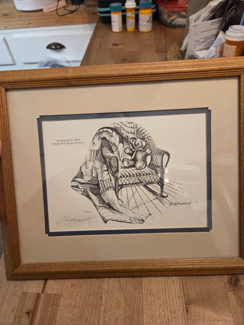 Vintage Ted Hollingsworth Limited Edition Signed Print 3/750 – Teddy Bear